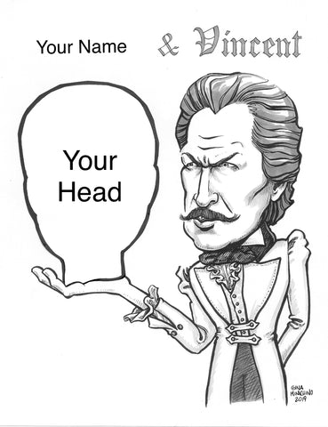 HOLIDAY GIFT -- LIMITED EDITION CUSTOM ORIGINAL CARICATURE: VINCENT & YOU